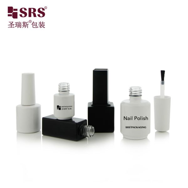 Customize Color Glass Bottle With Brush For Nail Polish Empty Makeup Bottles Packaging Painted Color With Logo Printing
