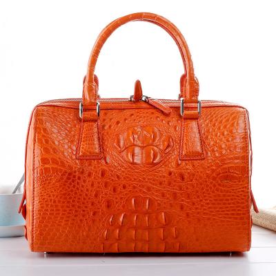 Genuine Real Alligator Skin Women Boston Purse Lady Handbag Exotic Authentic Crocodile Leather Female Cross Shoulder Bag