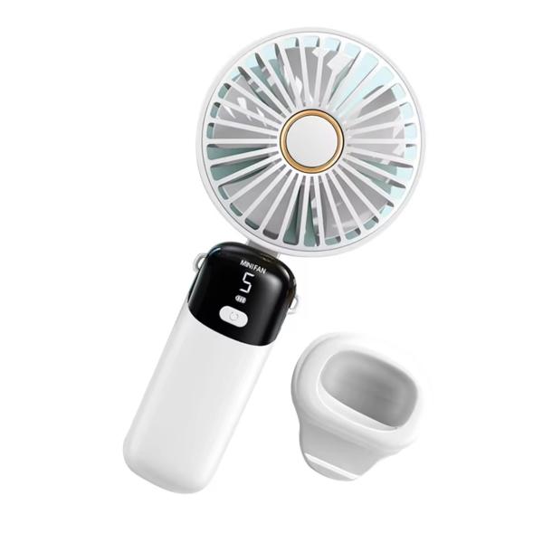 Mini Desk Foldable Fan 1200mAh 5 Speeds Ultra Quite Portable Handheld Fan for Women Girl