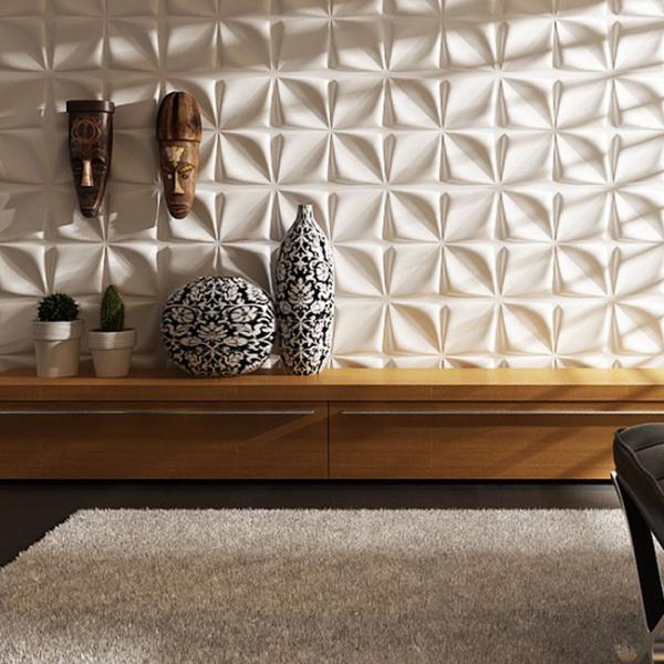 500x500mm Decorative 3D Wall Panels PVC Home Diamond Gold Wall Panel