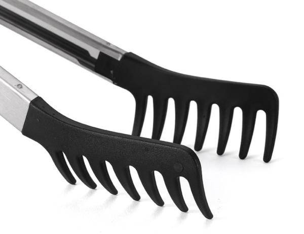 12 Inch Household Stainless Steel Food Clip, Barbecue Clip, Silver High Temperature Resistant Non-Slip Special Clip
