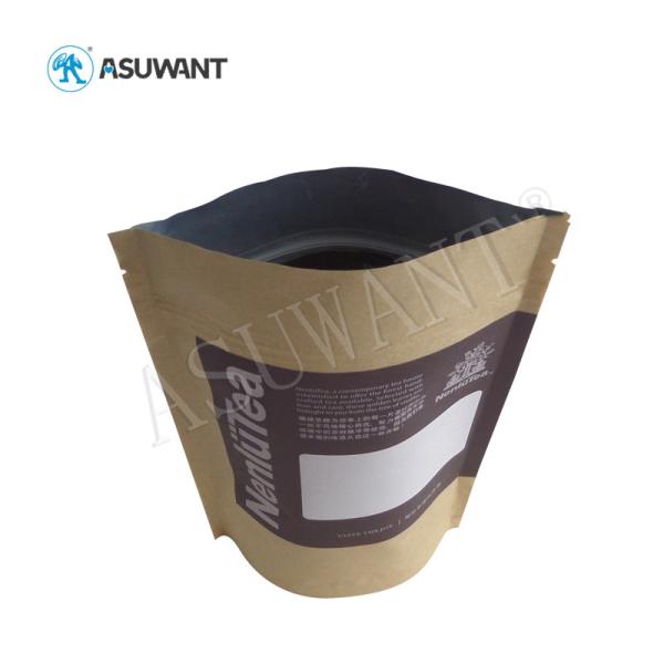 Multiple Usage Kraft Paper Zipper Bags Customized Window Pouch For Dried Food