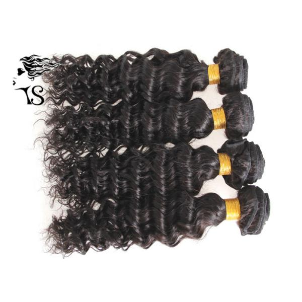 4 Bundles Indian Remy Human Hair Deep Wave , Indian Curly Hair Extensions