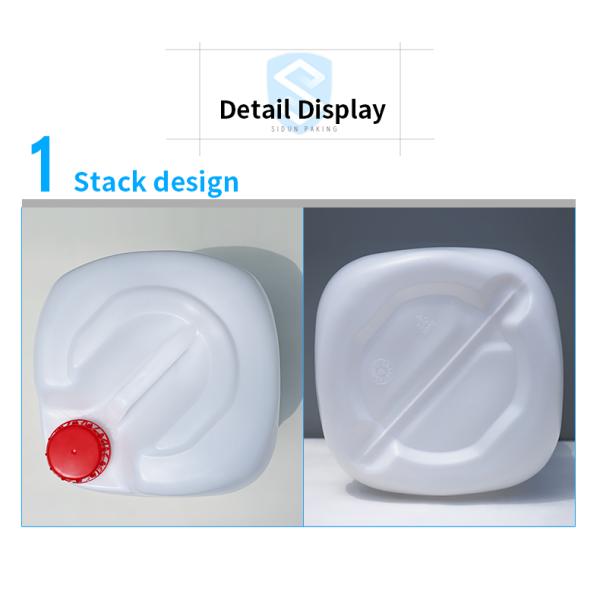 Chemical Liquid UFU 5 Gallon Plastic HDPE Container White Yellow