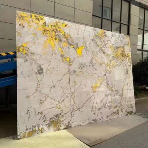 Glossy Marble Bamboo Charcoal Board Veneer Marble Fiber Wall Panel Bamboo
