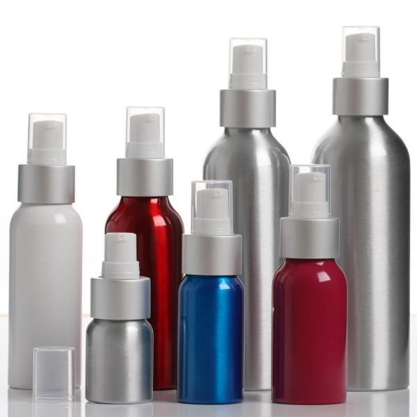 Essential Oil / Lotion Cosmetic Aluminum Bottles  , Reusable Cosmetic Pump Bottles