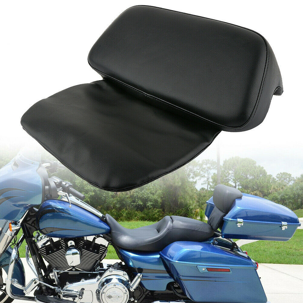Black Synthetic Leather Motorcycle Backrest Chopped Razor Pack for Harley Tour Pak Road King Glide 2014-2023