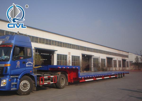 Civl 3 Axles Equipment Low Bed Trailer King Pin 3.5 Inch Q235 Material With Radial Tires