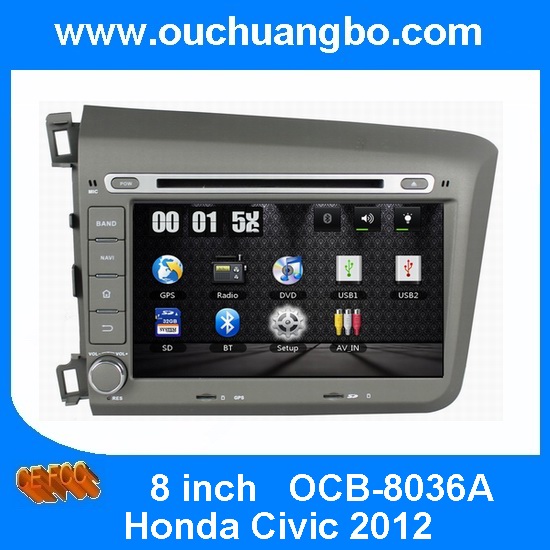 Ouchuangbo Auto Stereo GPS DVD Player for Honda Civic 2012 Multimedia Kit iPod USB OCB-8036A