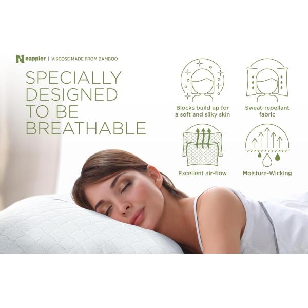 Adjustable Shredded Memory Foam Cooling Pillow for Hot Sleepers Queen Size Fabric
