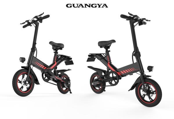 Portable Electric Bicycle Folding Road Bike 14 Inch Front / Rear Double Disc Brake