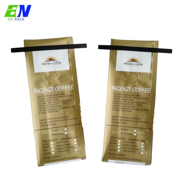Waterproof Food Grade Side Gusset Coffee Bag With Zipper WIPF Valve