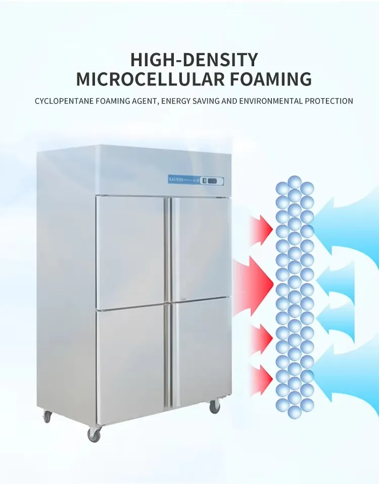 Catering Commercial Upright Refrigerator 4 Door Stainless Upright Freezer
