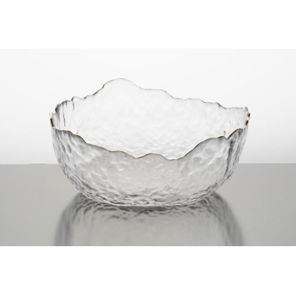 Gold Edge Clear Glass Mixing Bowls Machine Made Eco Friendly Serving Bowls