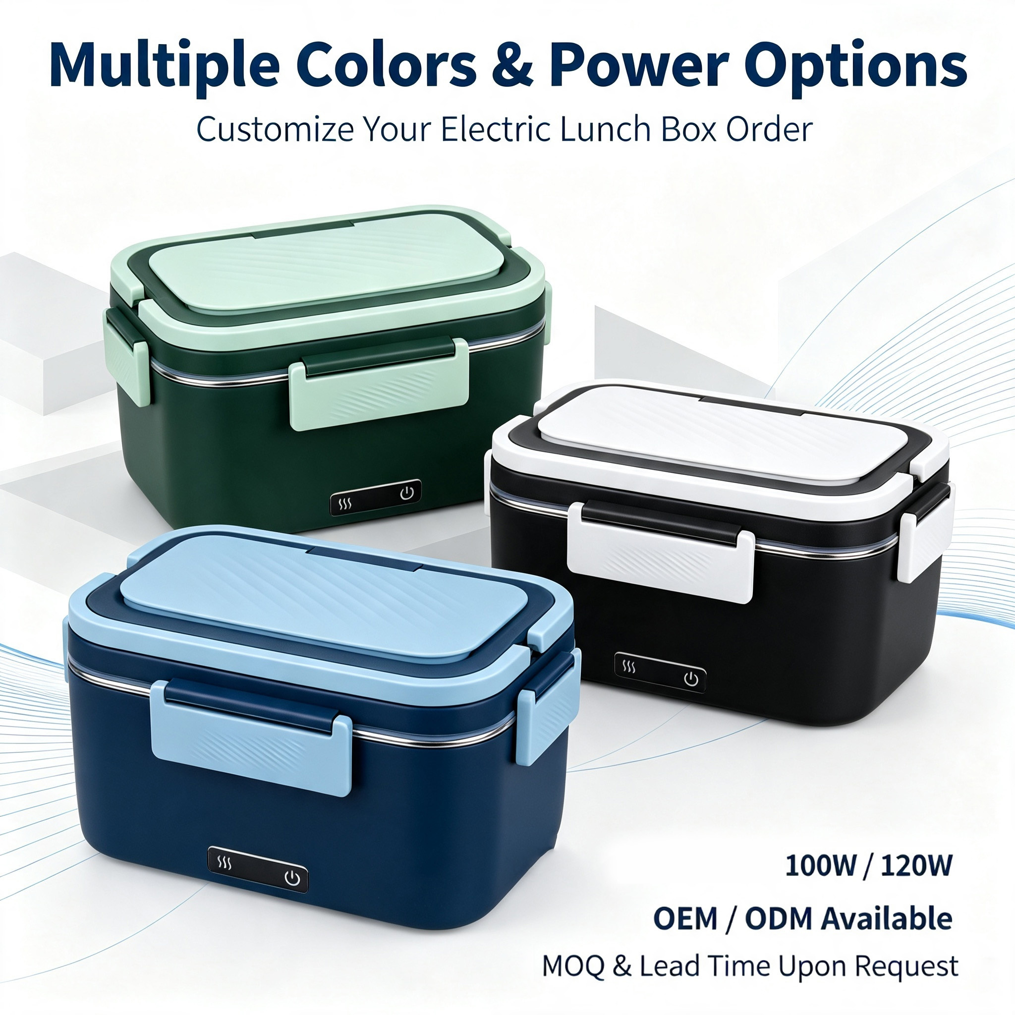 120W Smart Electric Lunch Box 1.8L – Fast Heating with Touch Screen Temperature Control