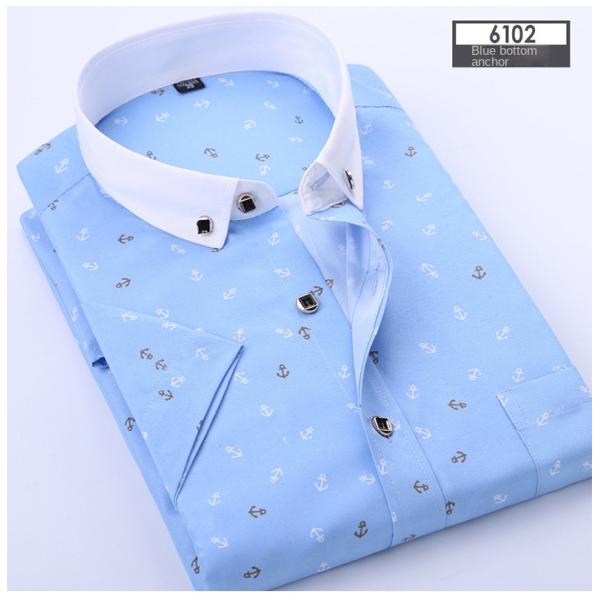 Polyester Fiber Men's Summer Floral Print Short-Sleeved Shirt Casual and Youth Design