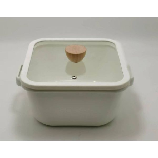 Customized Color 3.3L Square Cooking Casserole Pot Two Ears Stew Kitchen Soup Hot Pot