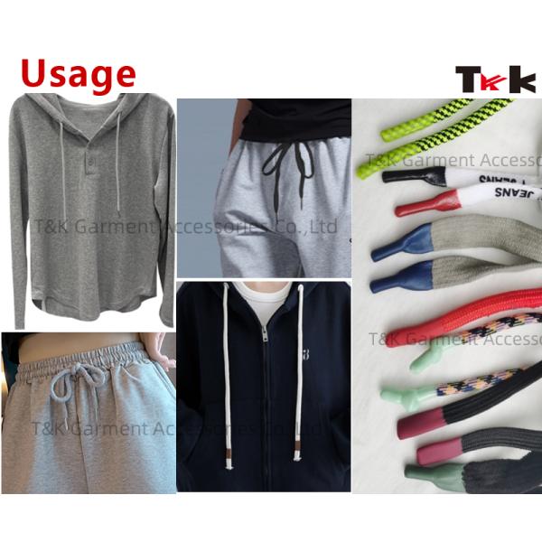 Шнур Drawstring одежды спорт изготовленный на заказ с концами силикона