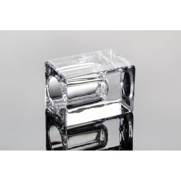 Mini Square Glass Taper Candle Holder Crystal Clear 4 X 4 X 6cm