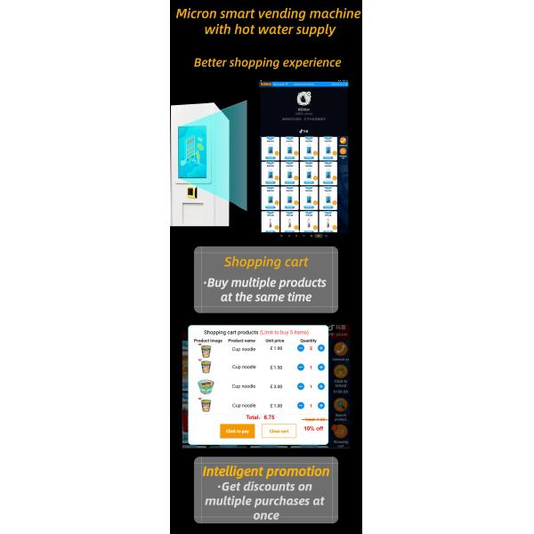 Máquina de venda automática esperta do chá imediato do copo com sistema de fonte fervido da água