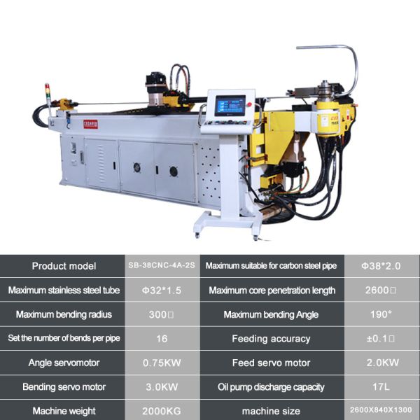 Cedar SB-38CNC-4A-2S Automatic Servo Pipe Bending Machine Metal Table Chair