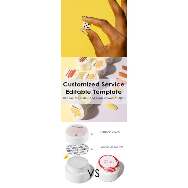Private Label Multi Solid Gel Nails Paint UV LED Gel Painting Nail Pot Color Art Paint Jar Non-Toxic Material Type Free