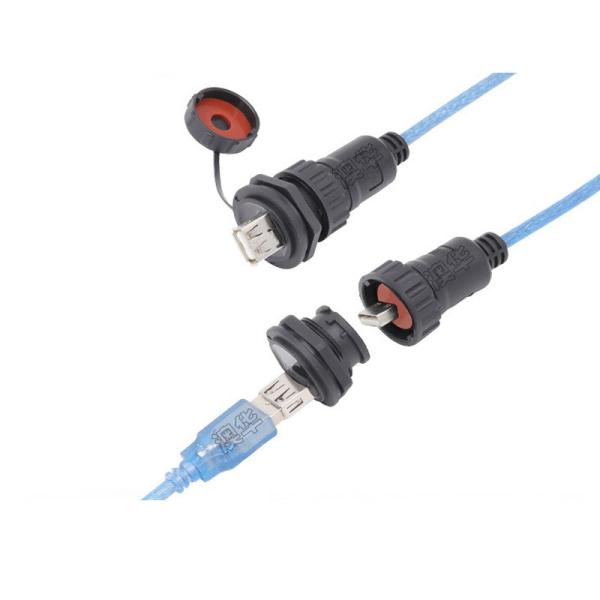 125V Operating Voltage IP67 Waterproof Signal Connector USB Male To Female Adapter with PA66 Nylon Material