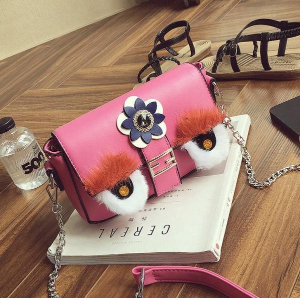 Star with hair eyes small square package chain shoulder bag Messenger bag Europe and America tide female