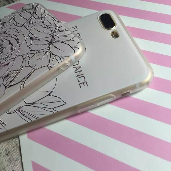 PC+TPU Silk Skin Back Cover Relief Painting Flowers Pattern Cell Phone Case For iPhone 7 6s Plus