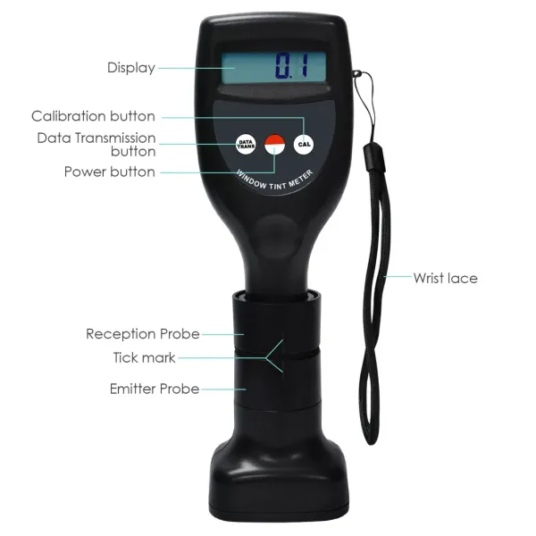 WTM-1200 Wireless Window Tint Meter High Accuracy ±2% with LED Light Source