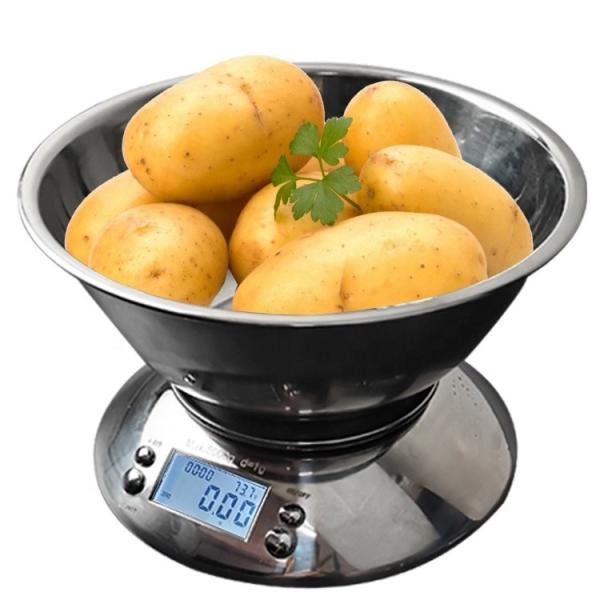 Balance de cuisine numérique TS-EK34 en acier inoxydable, conçue pour une plus grande précision, avec affichage numérique, pour aliments et légumes, 5 kg/bol de 1 g