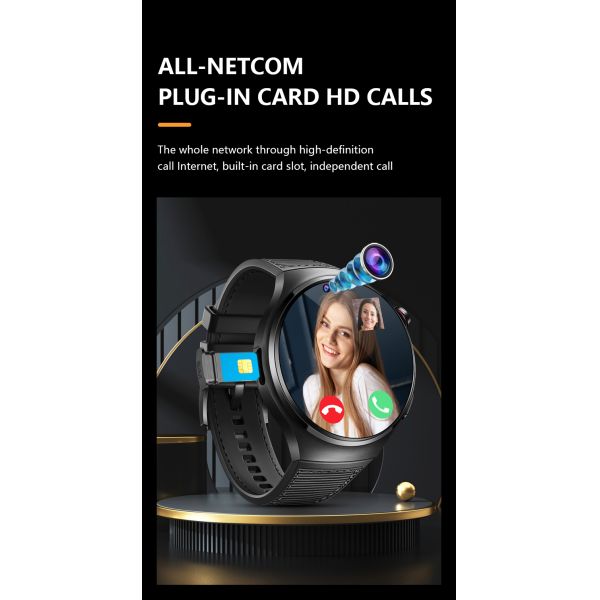 Eraysun 4G Smartwatch GPS NFC Amoled Screen Dual Camera Video Call Play Store Google Apps IP67 2+16GB Android B14 Smart Watches