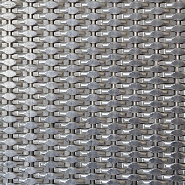 2-6mm Silver Metallic Stainless Steel Decorative Wire Mesh Grilles For Modern Cabinet Doors