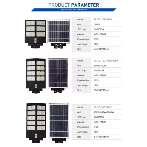 300w Integrated Solar Led Street Light RoHS Waterproof Street Lights