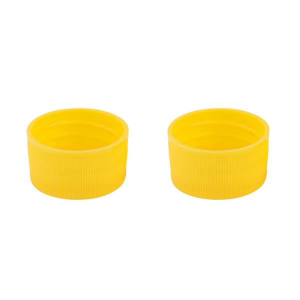 Yellow Striped PP Plastic Screw On Cap Covers Rotating And Sealed Cap For Skin Care