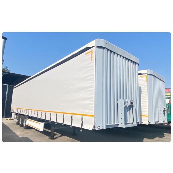 2 Or 3 Axle With Water Resistant Laminated Plywood Tarped Tarpaulin Side Curtain Cargo Truck Trailer