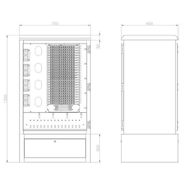 1550nm 576core FTTH Outdoor Telecom Cabinet Cold Roll Steel