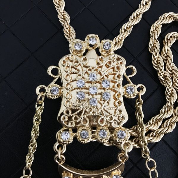 Algeria Tassel Sweater Chain Women Bride Crystal Thick Chain Necklace Dubai Robe Gold Necklace Jewelry