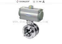 Déclencheur en aluminium sanitaire d'acier inoxydable vannes papillon de bride de 3 morceaux