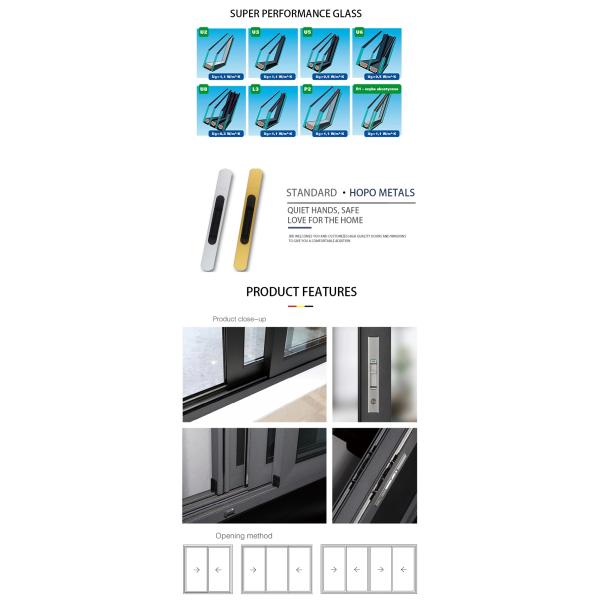 900mm 1.4mm Aluminum Horizontal Sliding Windows