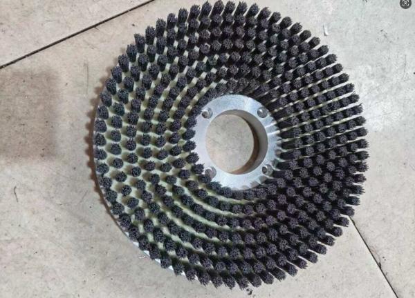 Metal Base 7 Rows Silicon Carbide Bristle Nylon Staple Set Disc Brushes 250MM Diameter