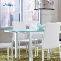 Personalizable de 170 cm de longitud de vidrio de mesa de comedor resistente al calor con patas de hierro