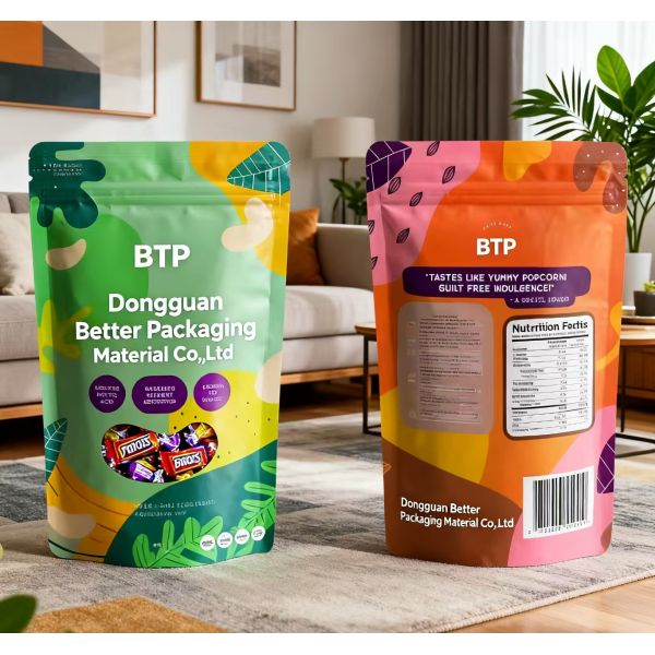 PE PET & CPP Stand-up Packaging Bags with Zipper Composite Window Vacuum Plastic Bag for Nuts for Storage and Preservation