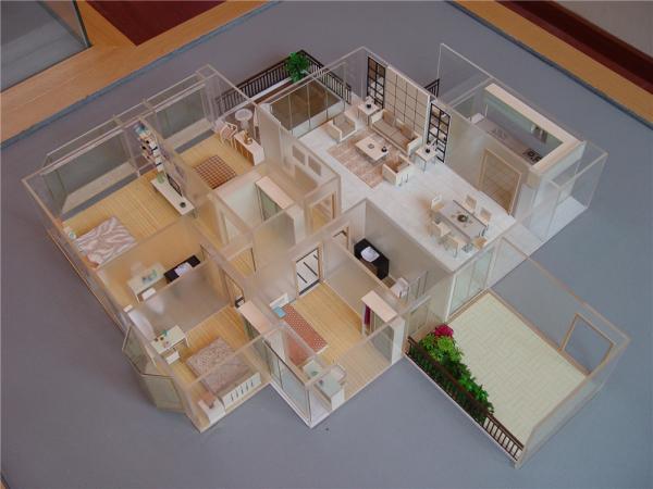O design de interiores diminuto modela, o modelo 3D 60 * 60CM interior da casa acrílica