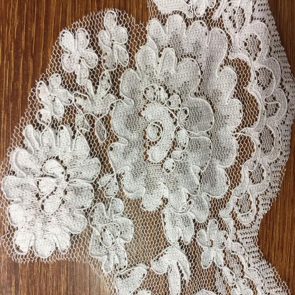 Jacquard Lace border for Wedding dress  Cord lace edge in Ivory Color