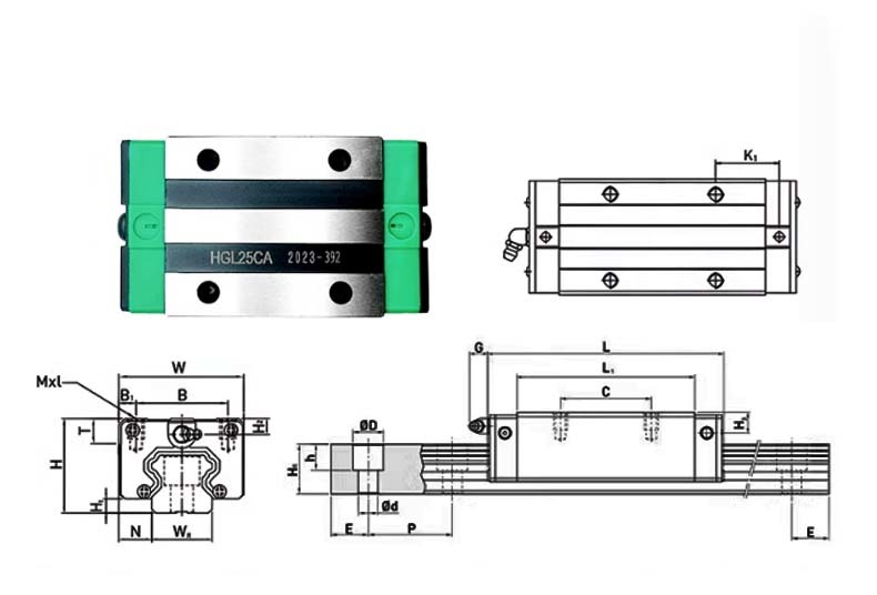 Wear Resistant & Durable Linear guide HGL30CA Automotive Manufacturing Equipment Linear Guide