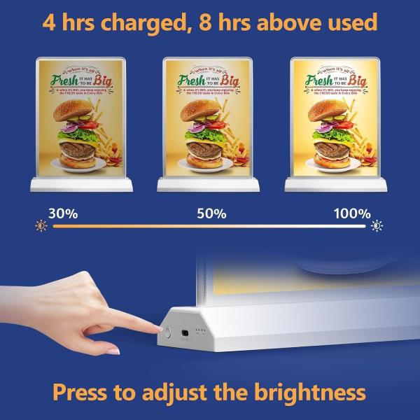 Pantalla de caja de luz publicitaria de escritorio con brillo ajustable