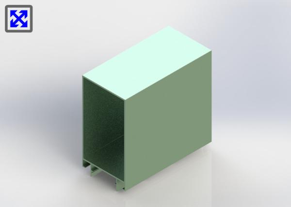 Light Green Coated Aluminum Curtain Wall Profile Engineering Exterior
