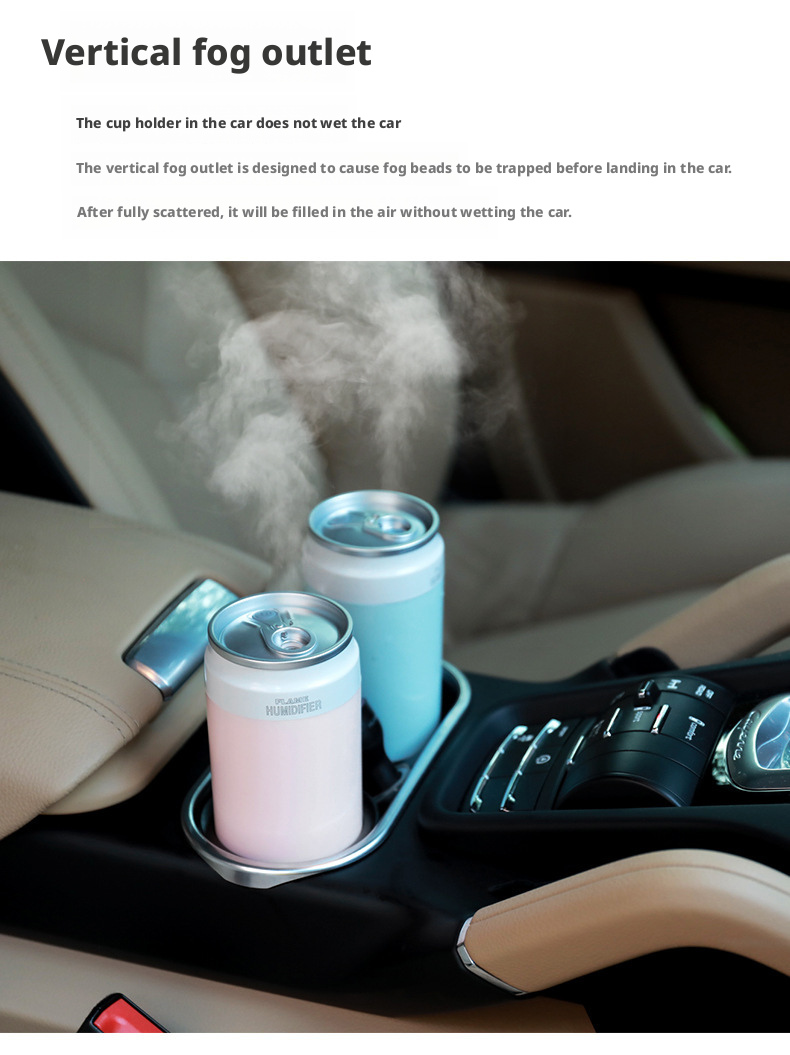 LED Light Car Ultrasonic Humidifier 200ml Plastic USB Car Air Humidifier OEM Color