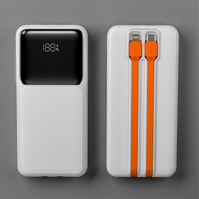Compacto Construído em Cable Power Bank Branco Power Bank portátil Proteção contra sobrecarga